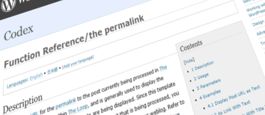 The permalink from Wordpress CODEX